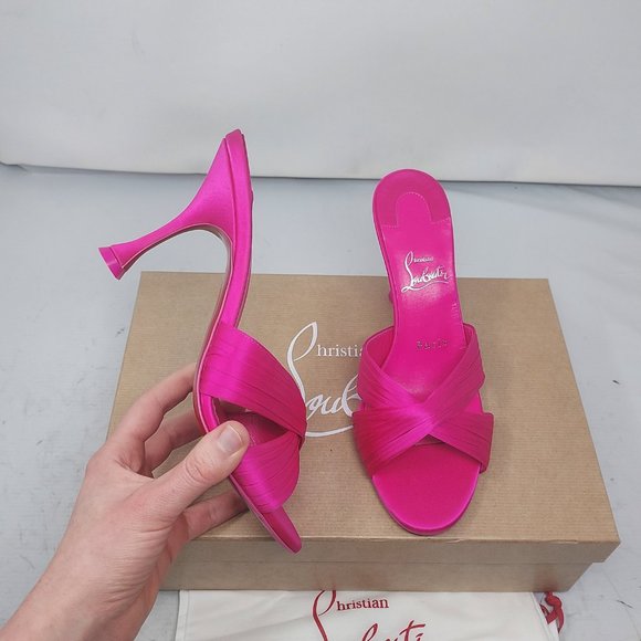 Christian Louboutin Pink Bolerose Nicol is Back Slide Sandal - Picture 1 of 10